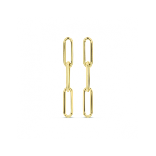 14K GG oorhangers paperclip 3x23mm - 1007120