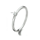 14k WG SOLITAIRRING 1.1mm KLAUW 4P .05ct H-Si - 1007090