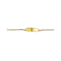 14k GG graveerarmband gourmette 4-zijdes geslepen plaat 5 mm - 10069056