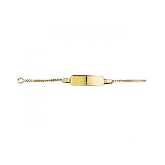 14k GG graveerarmband gourmette 4-zijdes geslepen plaat 5 mm - 10069056