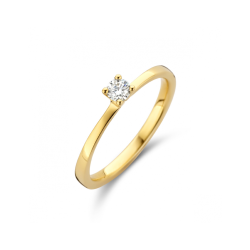 14k GG SOLITAIRRING 4p DIAM.15ct H-SI - 10067179