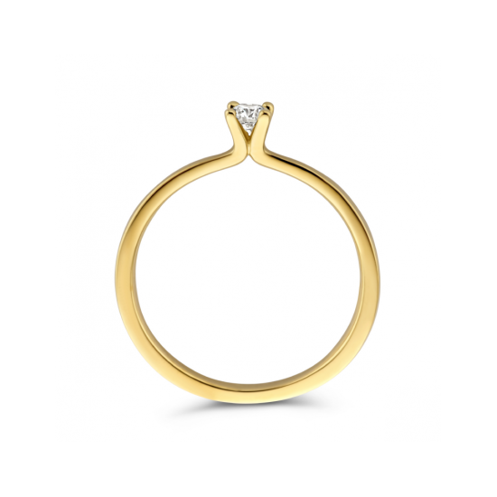 14k GG SOLITAIRRING 4p DIAM.15ct H-SI - 10067179