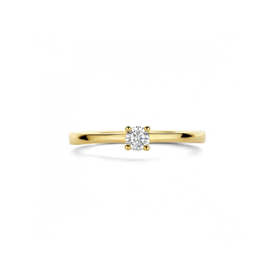 14k GG SOLITAIRRING 4p DIAM.15ct H-SI - 10067179