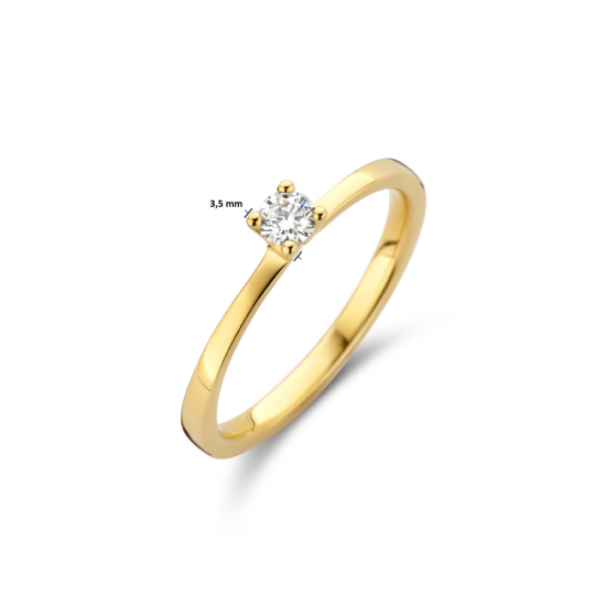 14k GG SOLITAIRRING 4p DIAM.15ct H-SI - 10067179