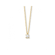 ANKER COLLIER 40-42-44cm SOLITAIR HANGER 14k GG GEBOORTESTEEN APRIL ZIRCONIA 3,5mm - 1006917