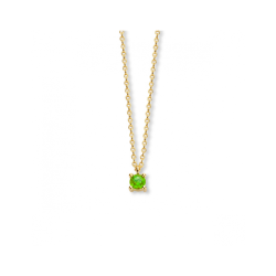 ANKER COLLIER 40-42-44cm SOLITAIR HANGER 14k GG GEBOORTESTEEN AUGUSTUS PERIDOT 3,5mm - 10067369