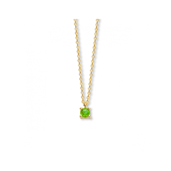 ANKER COLLIER 40-42-44cm SOLITAIR HANGER 14k GG GEBOORTESTEEN AUGUSTUS PERIDOT 3,5mm - 10067369