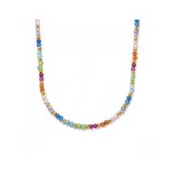 14k GG MULTICOLOR KORUND COLLIER MET GG BOLLETJES 2mm - 1007636