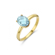 14k GG SOLITAIR MET SKY BLUE TOPAAS 8x6mm BRIOLET - 1007637