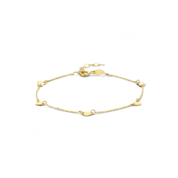 14k GG ARMBANDJE MET 5 HARTJES 16,5-18,5cm - 10067119