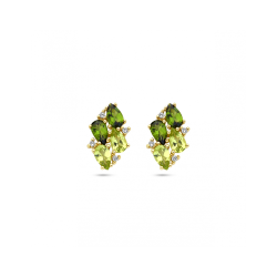 14k GG OORST. GR.TOERM-PERIDOT 8DIAM.03ct - 10067495